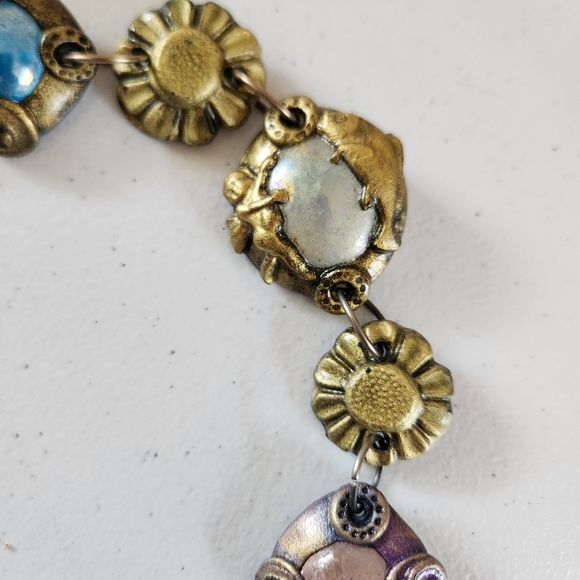 Y2K Fairycore Chunky Celestial Costume Jewelry Necklace Purple Vintage Fairy - Picture 4 of 11